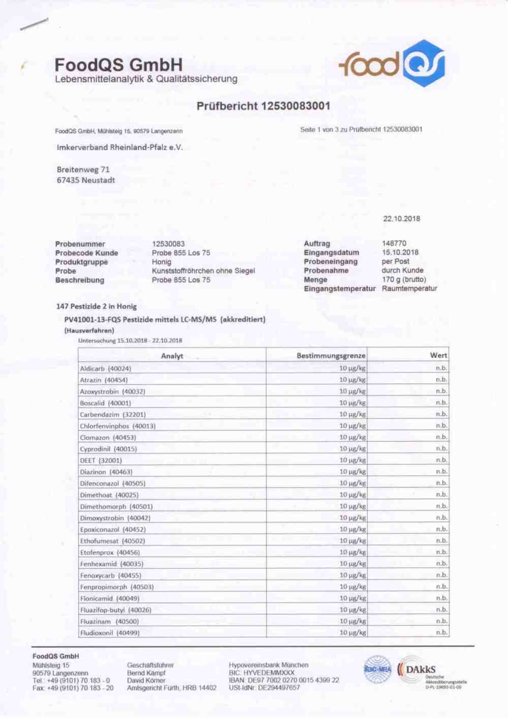 Laboranalyse Pestizide
